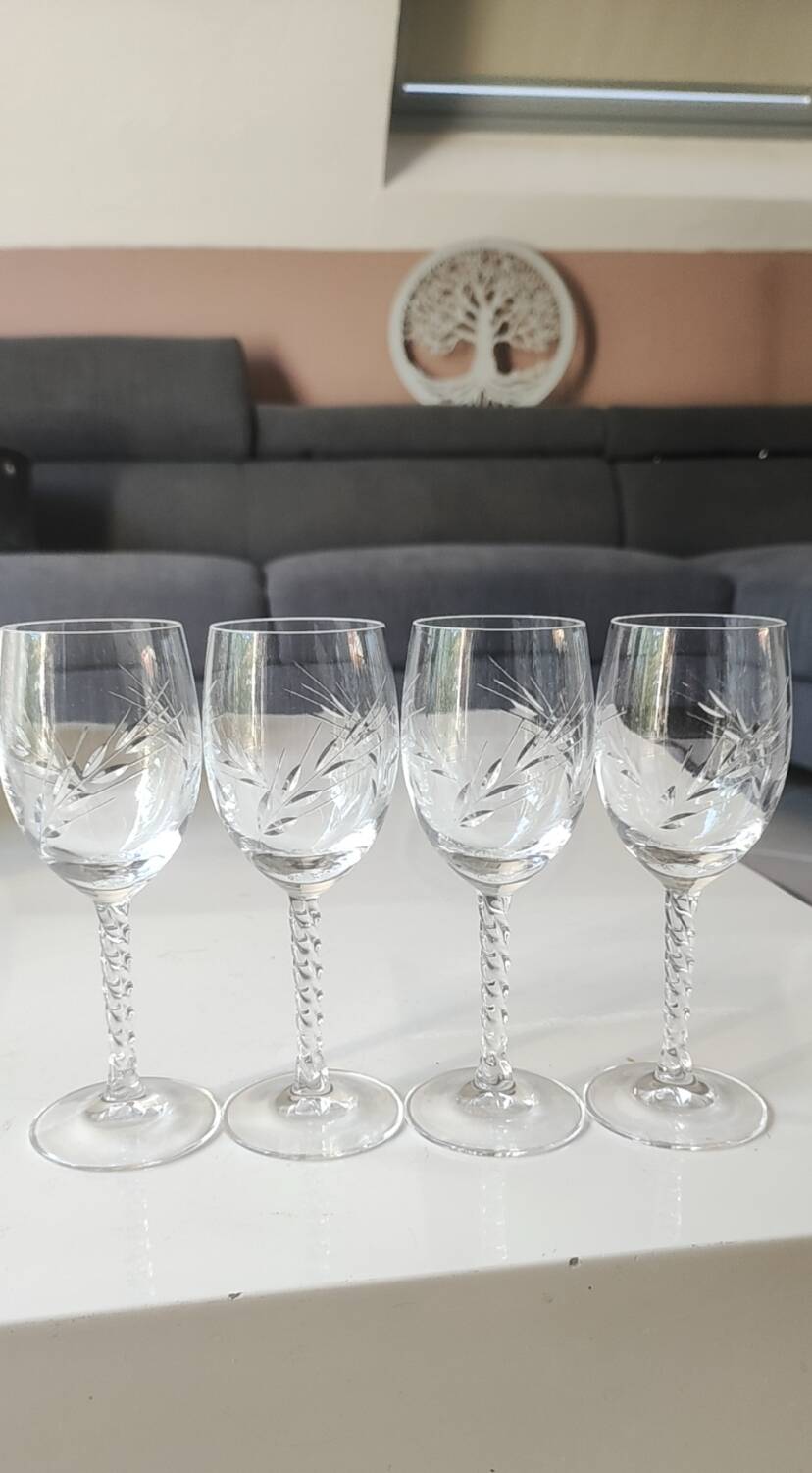 Lot of 5 x Small White Wine/Port Glasses Fleury Epi. Arques Crystal 12cl