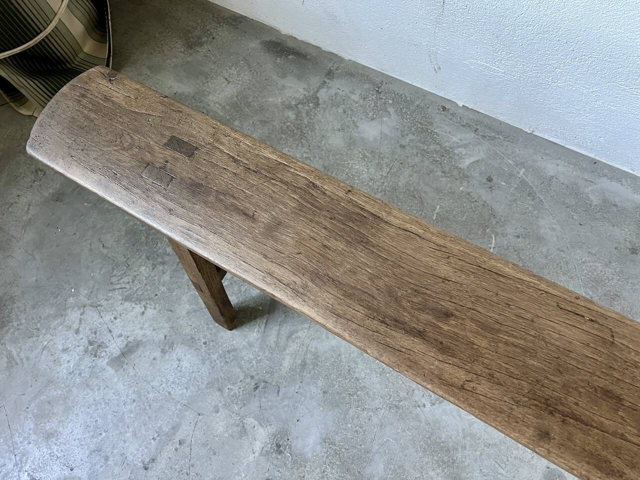 Small solid walnut farm bench, 1950s