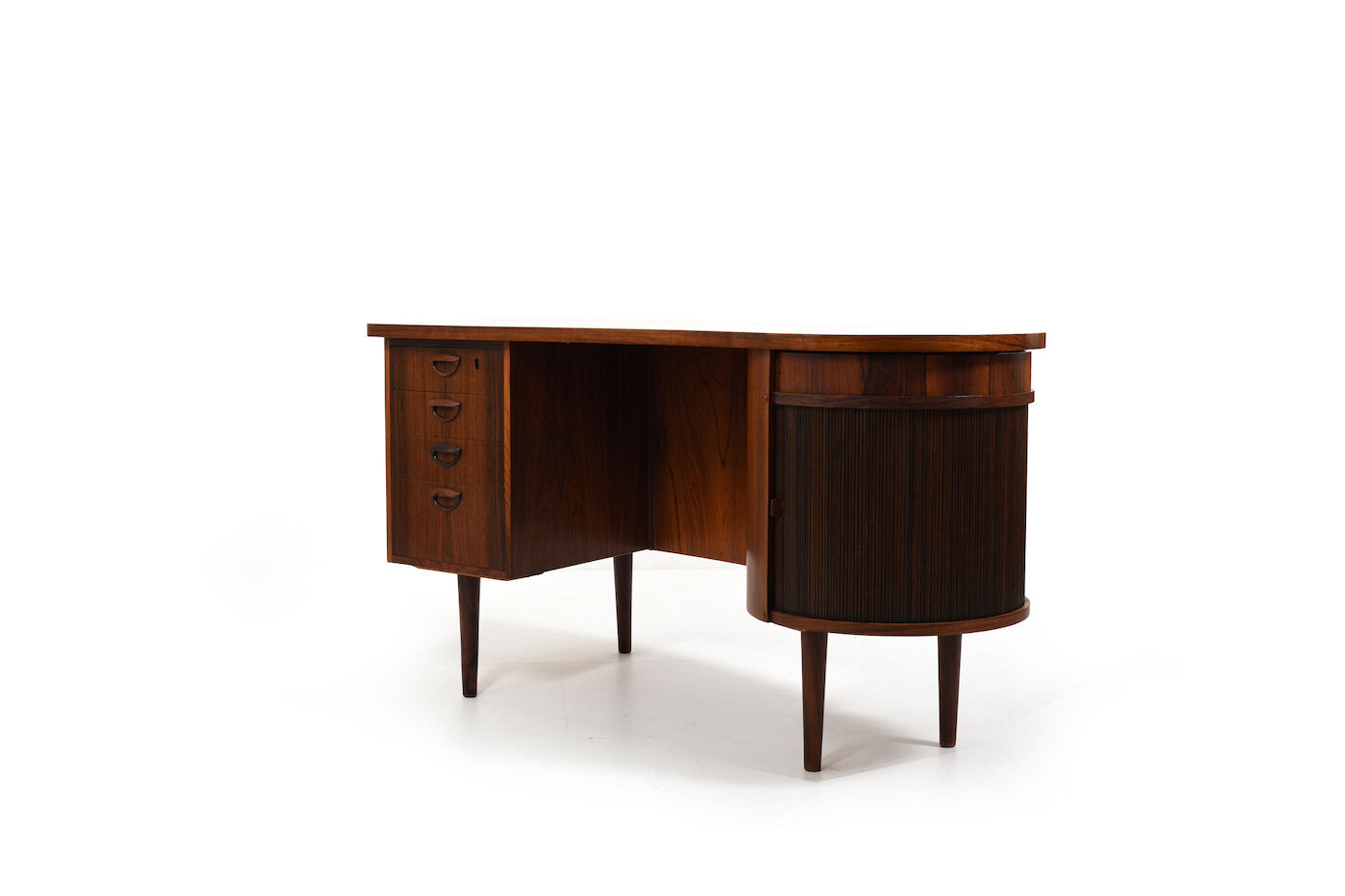 Fine Danish Kidney Desk Model 54 by Feldballes Møbelfabrik 1950s