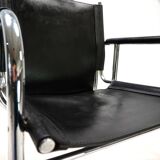 Strässle HE leather lounge chair by Hans Eichenberger