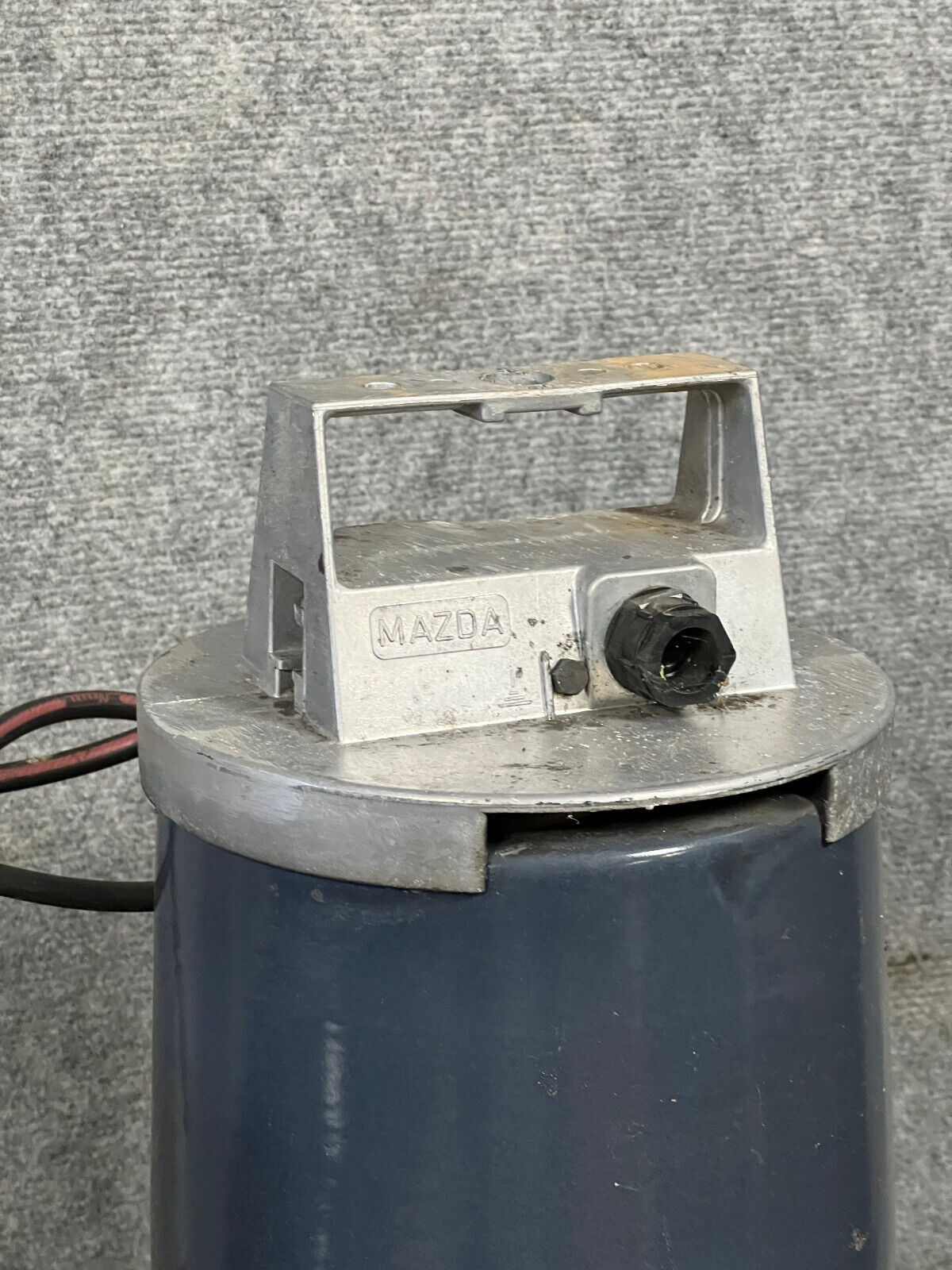 Pair of Mazda industrial suspension lamps in lacquered sheet metal