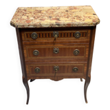 Louis XVI style chest of drawers with pink marble top