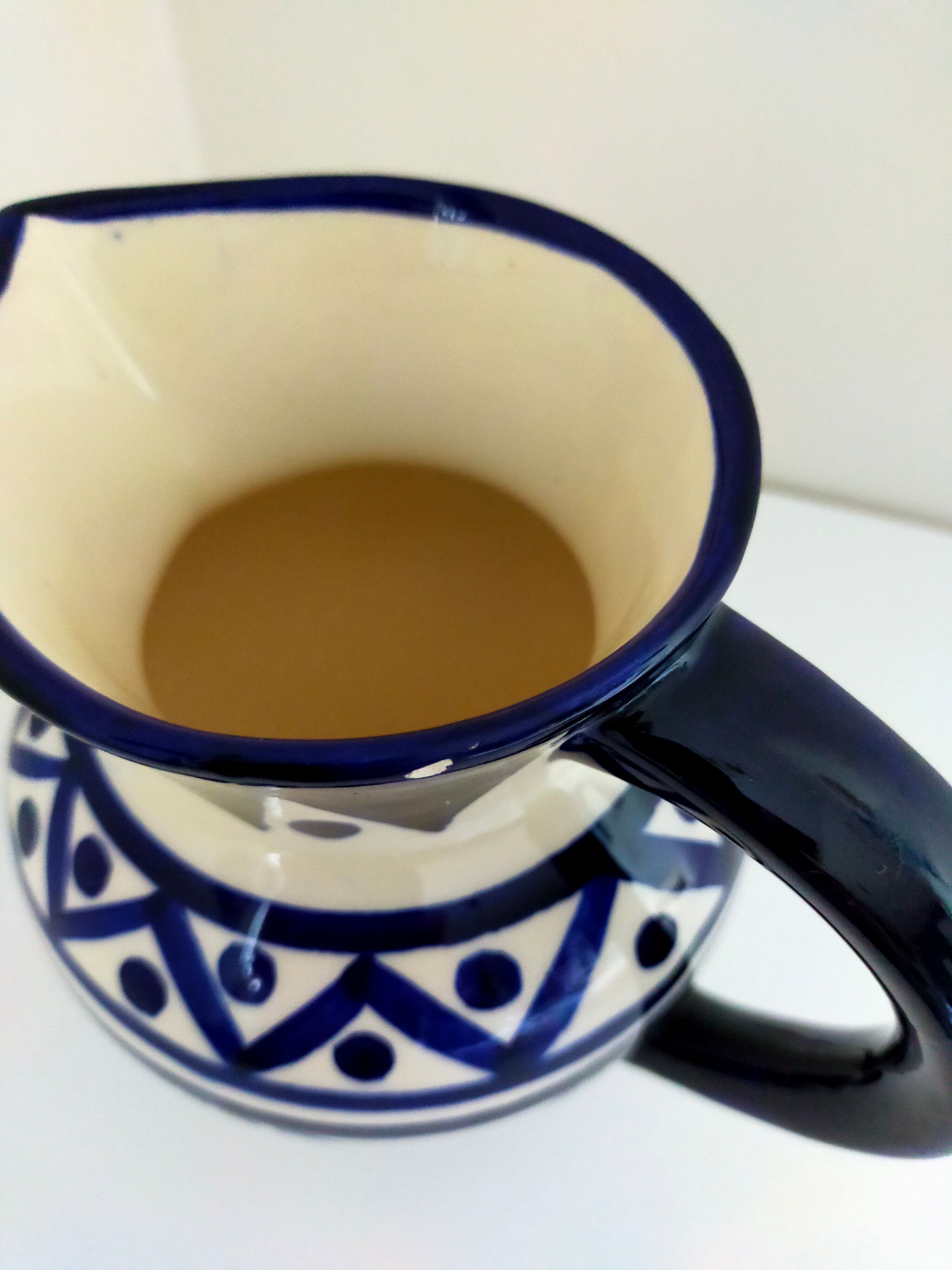 pitcher in earthenware Saint Jean de Bretagne blue and white