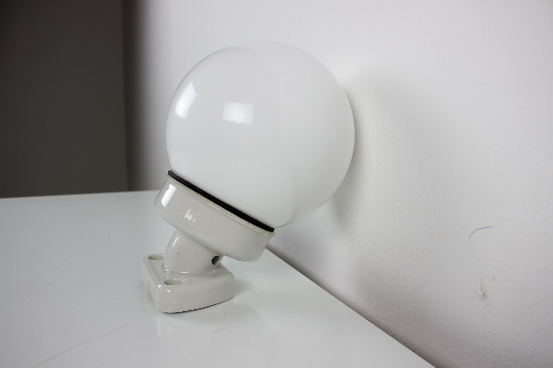 1960's Wall Lamp Porcelain and Glass, Czechoslovakia