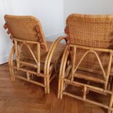 Old pair of deckchairs. 1960.