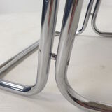 Set of 2 italian canvas and chromed metal chairs, 1970's
