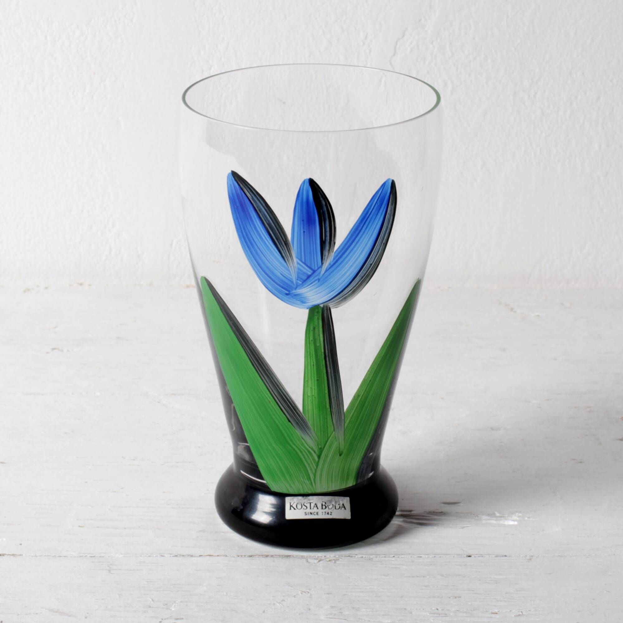 Set of 2 Tulip Crystal Glasses by Ulrica Hydman Vallien / Sweden / 1991