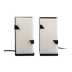 Pair of modernist metal wall lights with perspex diffuser, 1950s/1960s