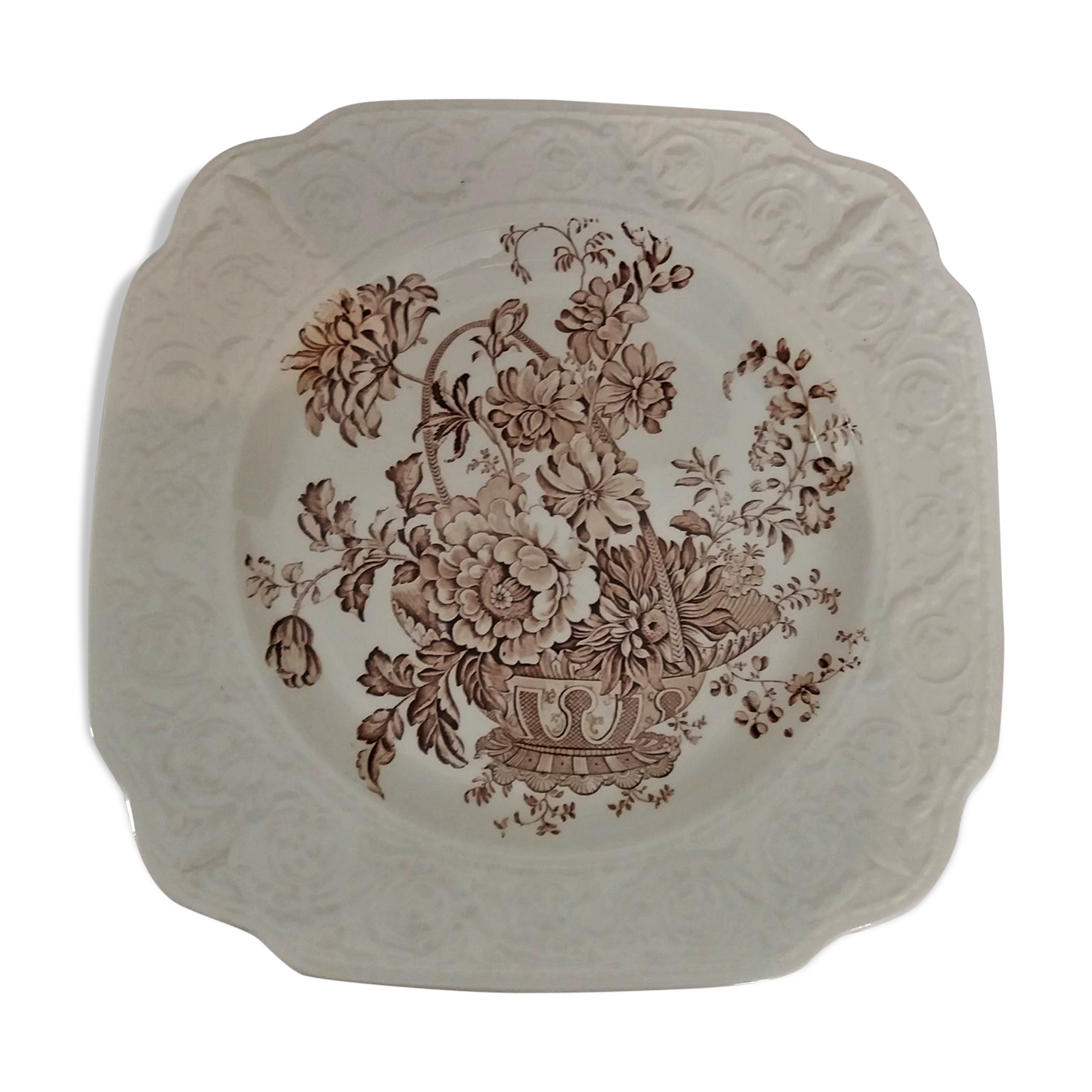 Crown Devon Staffordshire English earthenware square dish