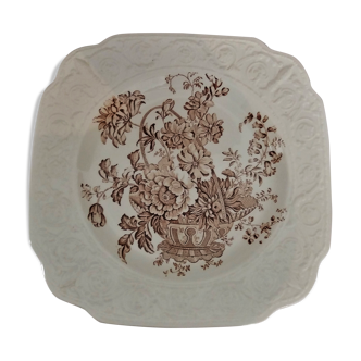 Crown Devon Staffordshire English earthenware square dish