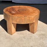 Quadripod coffee table in solid wood monoxyl natural color (dark)