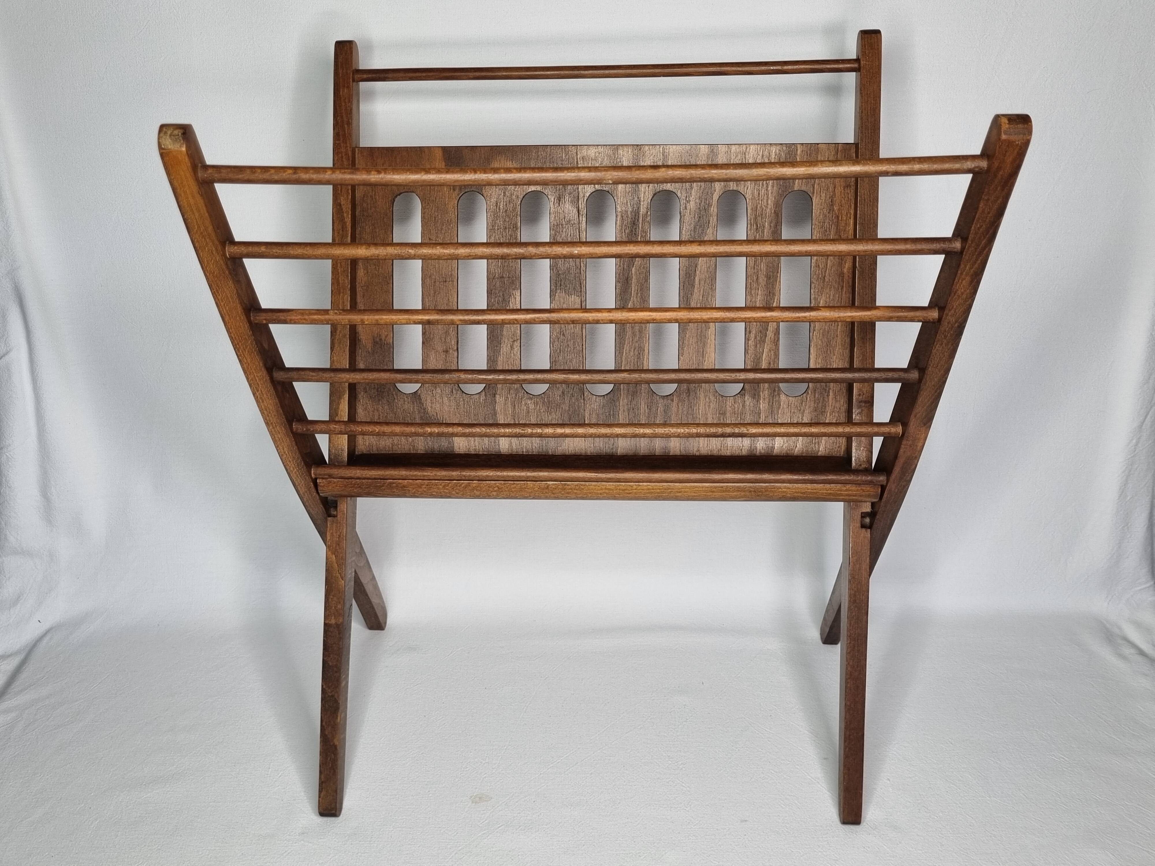 Folding wooden magazine rack by Cees Braakman for Pastoe, 1960s