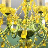 Large chandelier with glass and polypropylene pendants – 14 lights