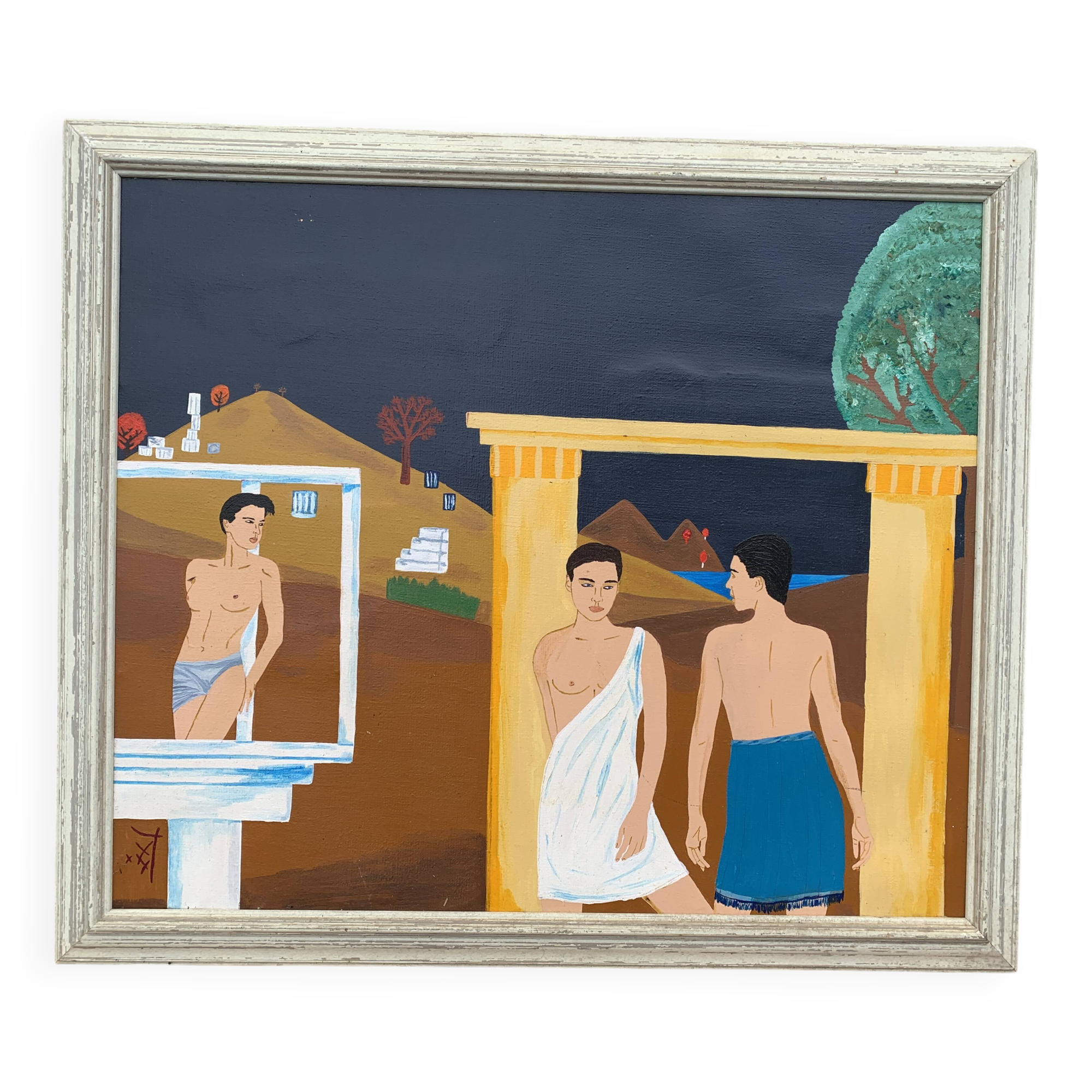 Painting Stylized antique scene XX