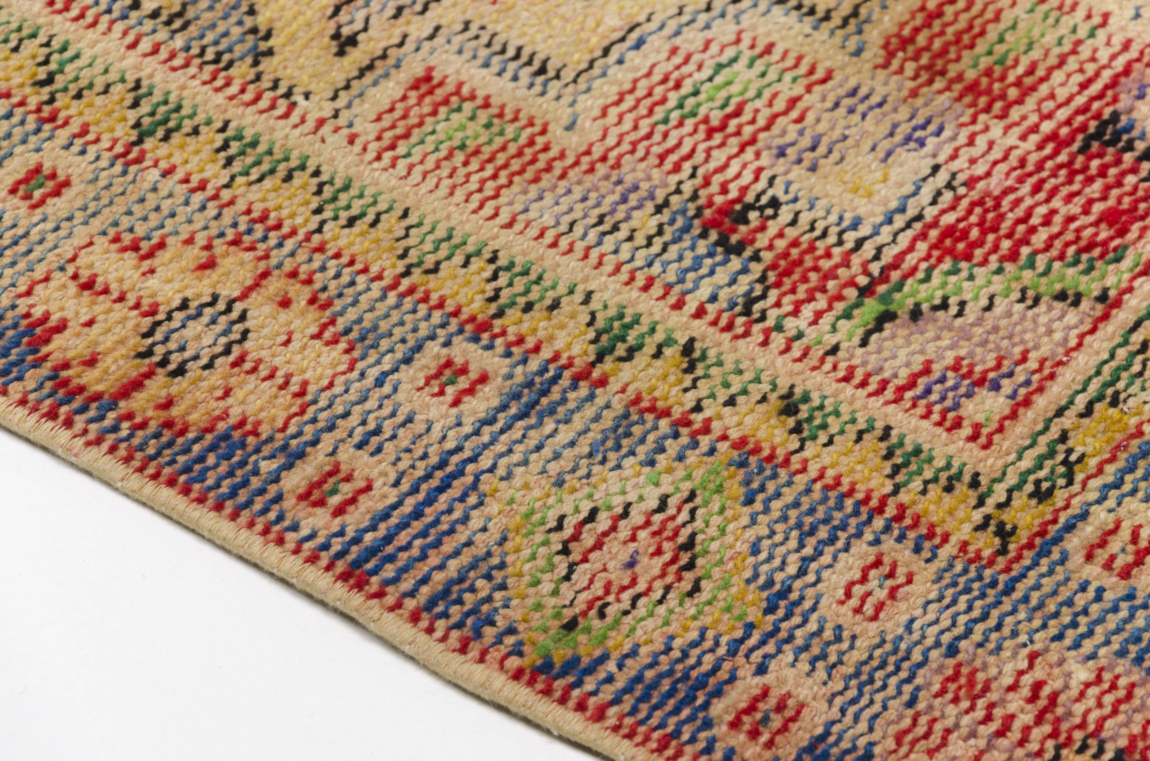 Red Oushak Vintage Carpet