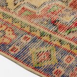 Red Oushak Vintage Carpet