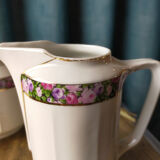Duo teapot milk jug - floral headband and gilded edging KPM porcelain