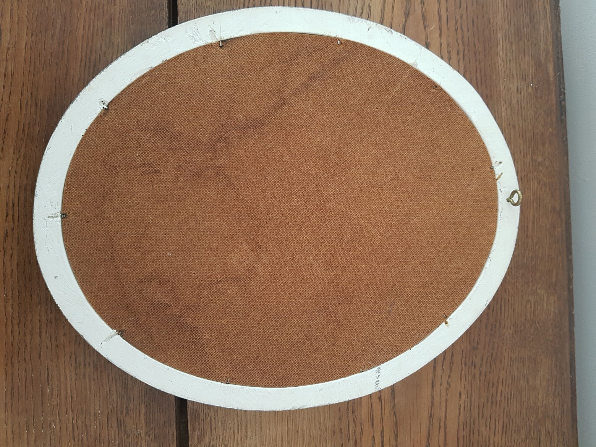 Oval mirror patinated gustavian gray