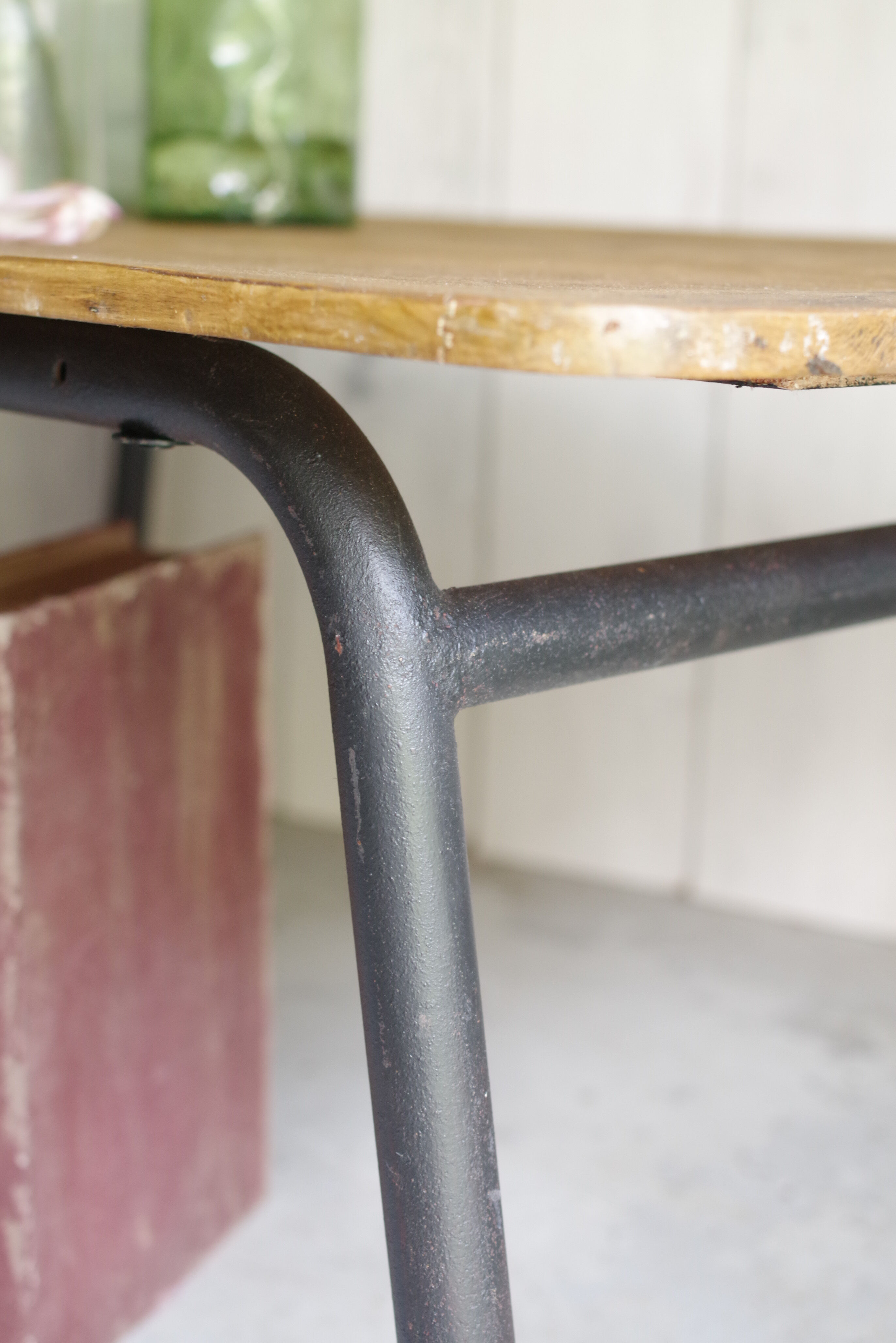 Vintage metal and wood coffee table 60