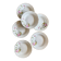 Set of 6 vintage deep plates, Anemone pattern from Digoin Sarreguem.