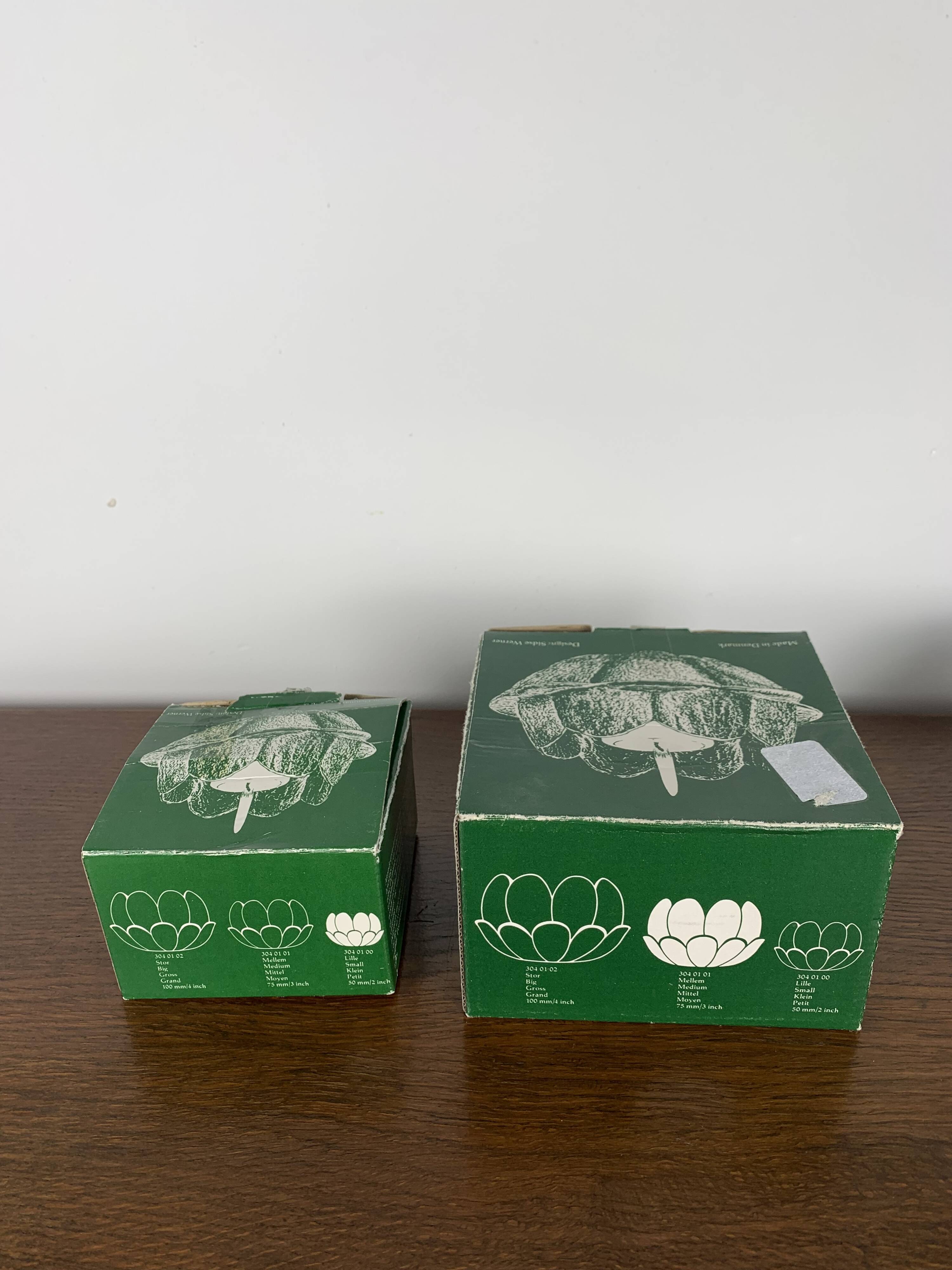 "Lotus" glass candle holder by Holmegaard, Danmark, 1970