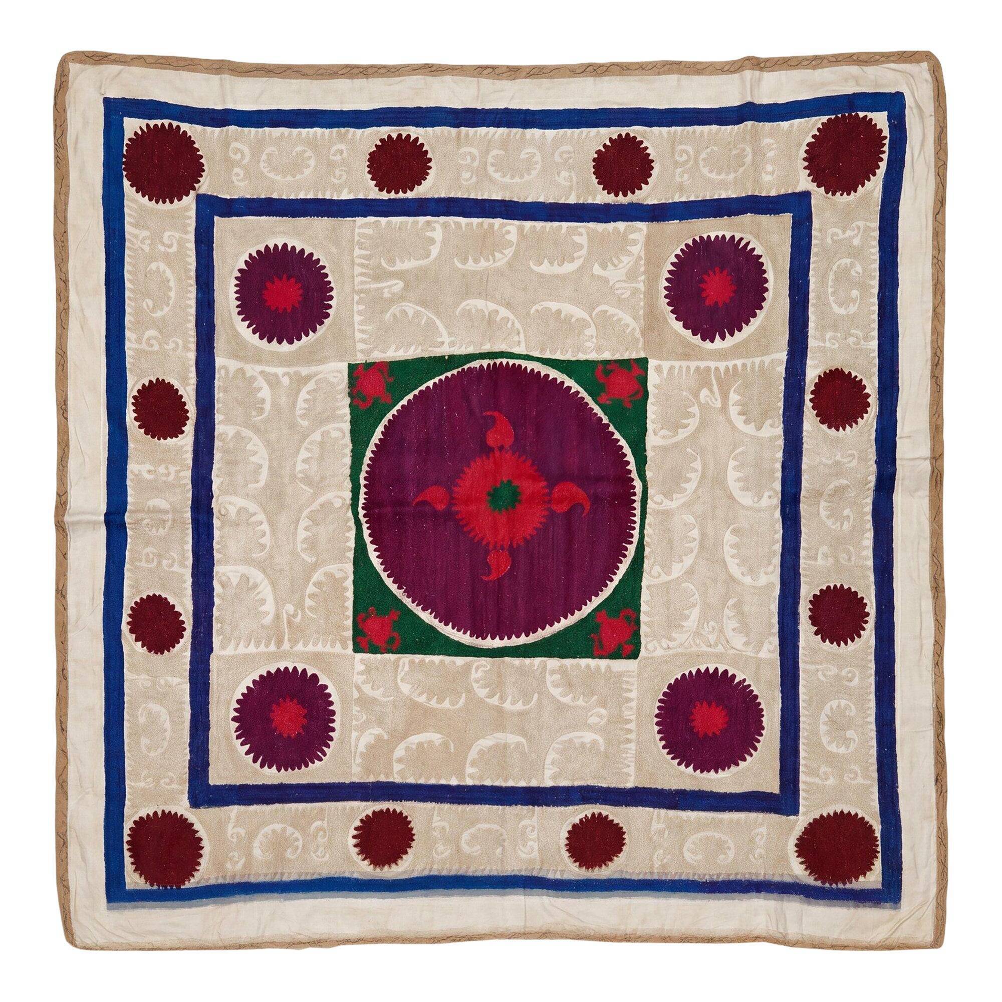 Vintage hand-embroidered tablecloth 129x132 cm