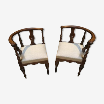 Pair of Louis XVI-style corner chairs early 20th century