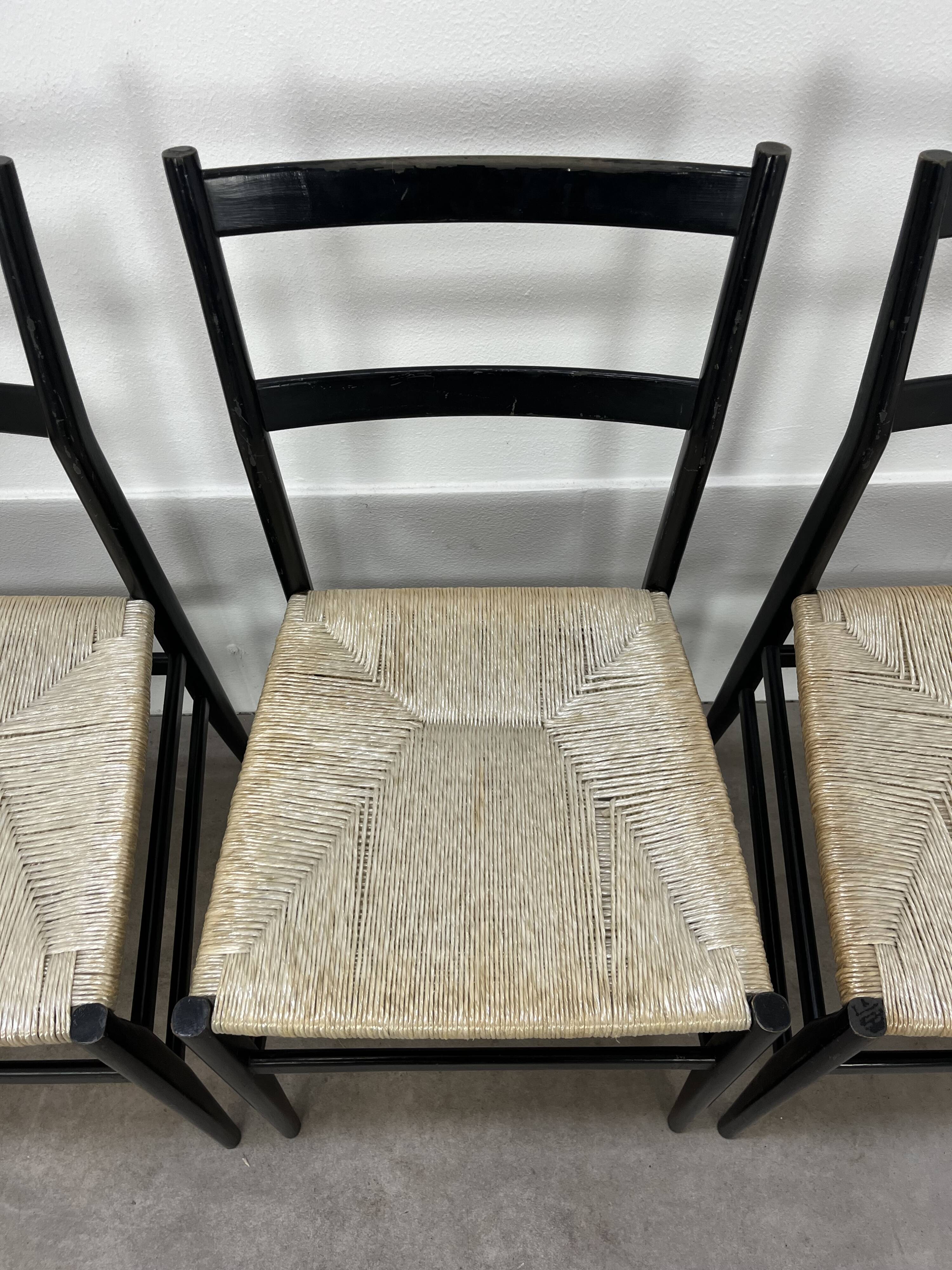 6 Leggera chairs by Gio Ponti for Cassina, Italy, first edition