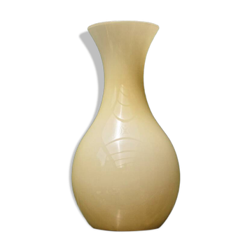 Opaline glass vase, cream colour.