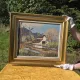 Vintage Oil Landscape Painting - Impasto Barn Scene
