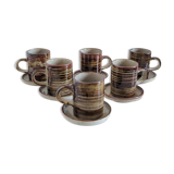 Coffee set for 6 in glazed stoneware