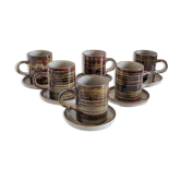 Coffee set for 6 in glazed stoneware