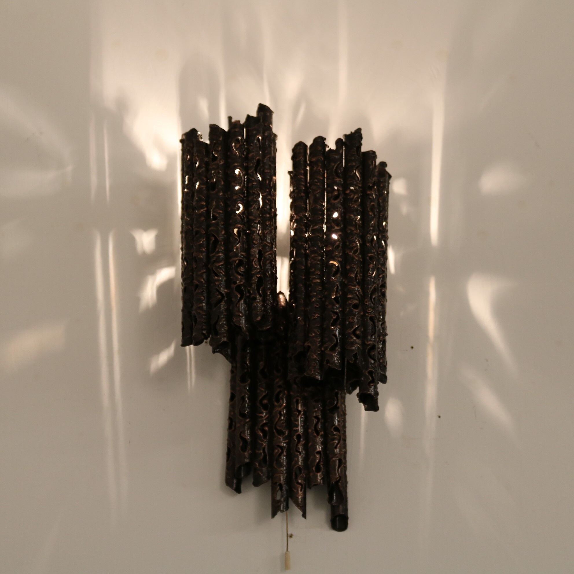 Brutalist wall lamp  designed by Marcello Fantoni, manufactured in Italy 1960