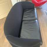 Contemporary leather and fabric sofa. Aura model. Designer Paolo Piva. Constructor Wittmann
