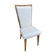 Chaise vintage Baumann cuir moucheté blanc gris