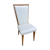 Vintage Baumann chair in gray white speckled leather