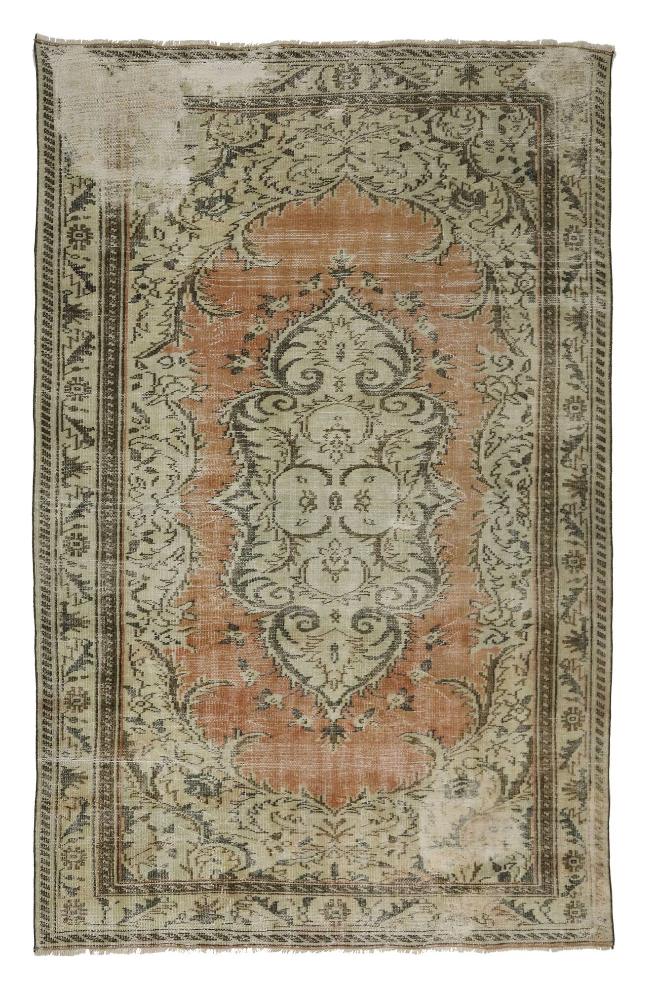 Turkish Anatolian Handmade Vintage Rug 274 cm x 180 cm