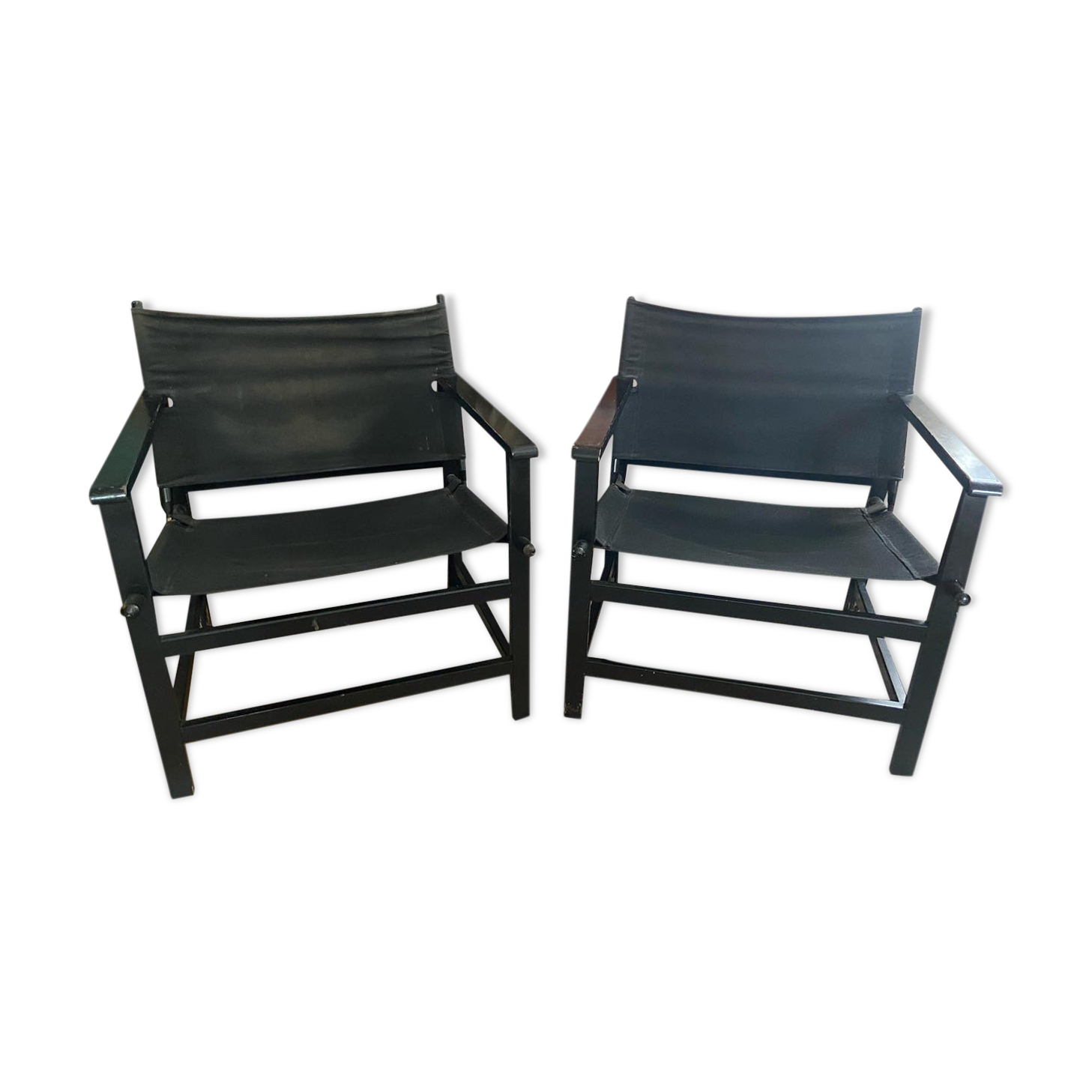 Pair of vintage Safari armchairs