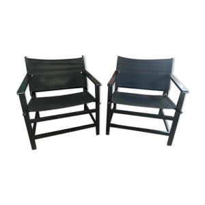 Paire de fauteuils Safari vintage