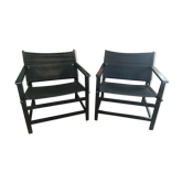 Pair of vintage Safari armchairs