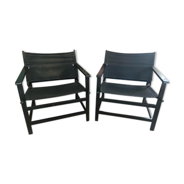 Paire de fauteuils Safari  vintage