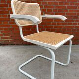 Cesca Chair model with armrest in white