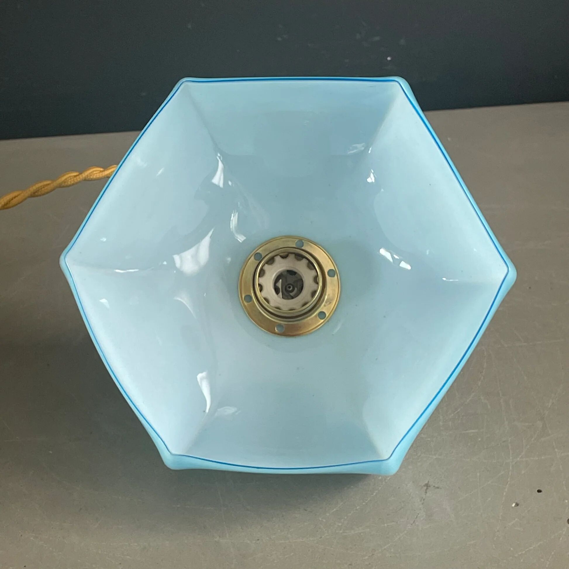 Blue glass lantern