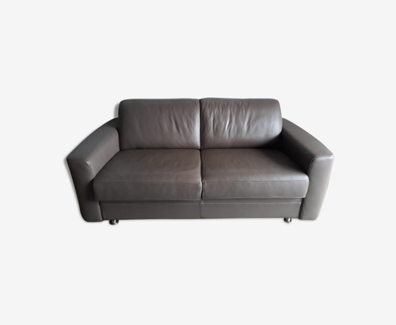 Steiner Convertible Mink Leather Sofa, Convertible Leather Sofa