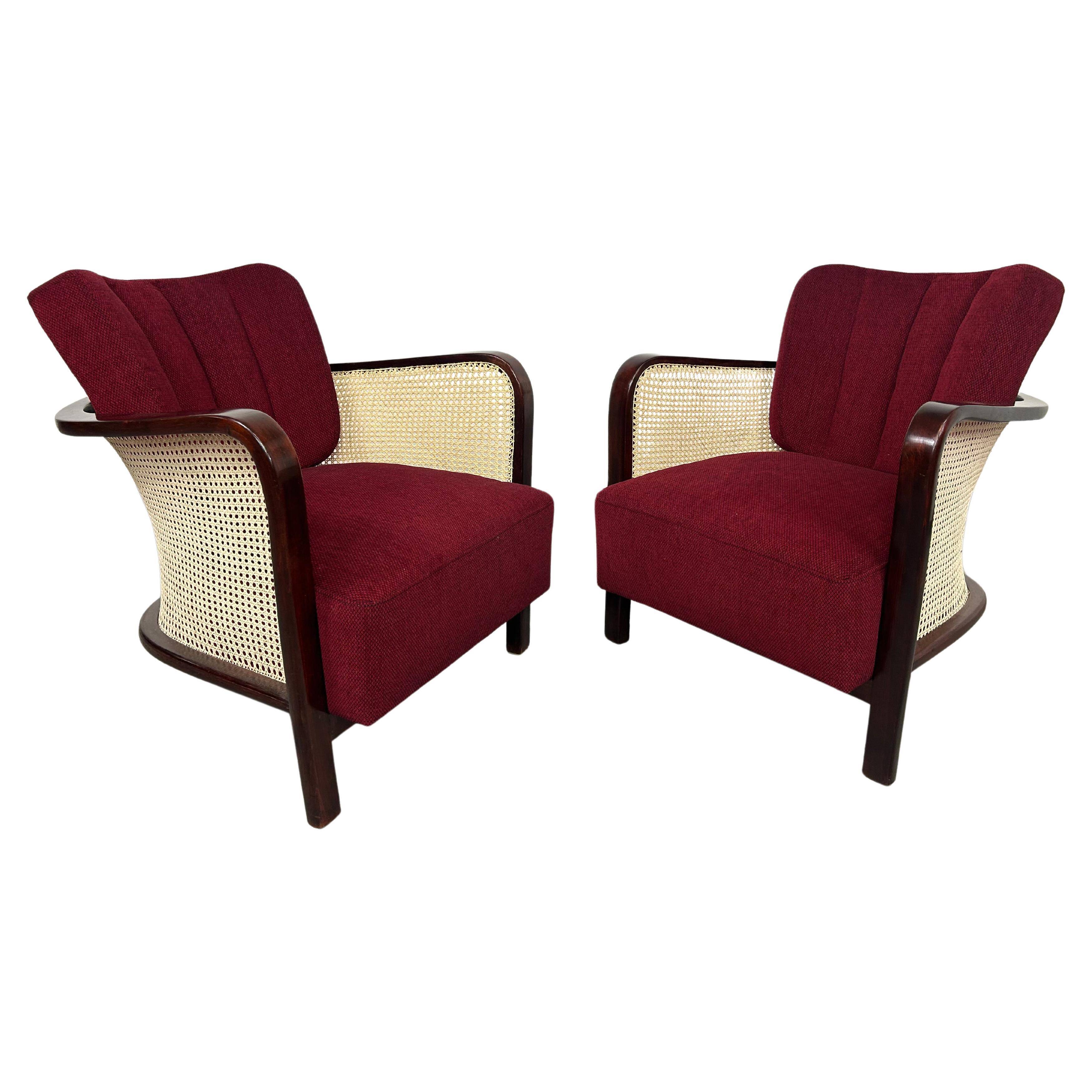 Art Deco Bauhaus armchairs by Lajos Kozma for Thonet Mundus