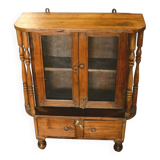 Brown Art Deco jeweler's display case on legs, Indian teak wood trade furniture