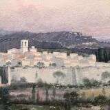 Watercolor saint paul de vence signed jacques anger 1977, provence alpes maritimes 06 impressionism