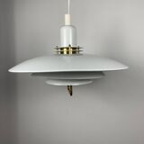 Large Danish AB BELID pendant lamp with handle, white, 1970/80