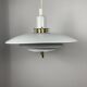 Large Danish AB BELID pendant lamp with handle, white, 1970/80