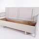 Antique storage bench with high back – grey painted – pine wood – 1860s